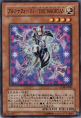 This is an image for the product Arcana Force I - The Magician that has a rarity of Common in the Light of Destruction with a card code of LODT-JP009 that is available on the TEKKX Product website.