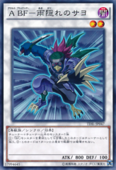 This is an image for the product Assault Blackwing - Sayo the Rain Hider that has a rarity of Common in the The Dark Illusion with a card code of TDIL-JP047 that is available on the TEKKX Product website.