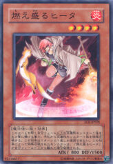 This is an image for the product Blazing Hiita that has a rarity of Common in the Enemy of Justice with a card code of EOJ-JP028 that is available on the TEKKX Product website.