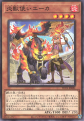 This is an image for the product Eka the Flame Buddy that has a rarity of Common in the Power of the Elements with a card code of POTE-JP034 that is available on the TEKKX Product website.