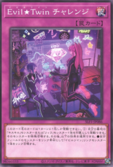 This is an image for the product Evil★Twin Challenge that has a rarity of Common in the Selection 5 with a card code of SLF1-JP086 that is available on the TEKKX Product website.