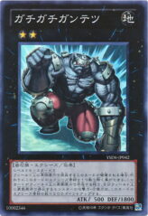 This is an image for the product Gachi Gachi Gantetsu that has a rarity of Super Rare in the Starter Deck 2011 with a card code of YSD6-JP042 that is available on the TEKKX Product website.