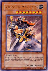 This is an image for the product Gilford the Legend that has a rarity of Ultra Rare in the Structure Deck: Warrior's Triumph with a card code of SD5-JP001 that is available on the TEKKX Product website.