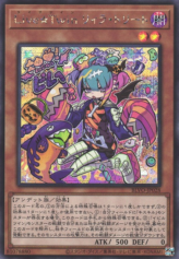 This is an image for the product Live☆Twin Lil-la Treat that has a rarity of Secret Rare in the Blazing Vortex with a card code of BLVO-JP028 that is available on the TEKKX Product website.