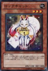 This is an image for the product Lock Cat that has a rarity of Common in the Duelist Revolution with a card code of DREV-JP033 that is available on the TEKKX Product website.