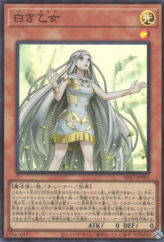 This is an image for the product Maiden of White that has a rarity of Super Rare in the Structure Deck: Advent of the Eyes of Blue with a card code of SD47-JP002 that is available on the TEKKX Product website.