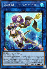 This is an image for the product Mermail Abyssalacia that has a rarity of Super Rare in the LINK VRAINS Pack with a card code of LVP1-JP046 that is available on the TEKKX Product website.