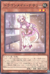 This is an image for the product Nurse Dragonmaid that has a rarity of Common in the Selection 5 with a card code of SLF1-JP056 that is available on the TEKKX Product website.