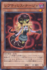 This is an image for the product Reptilianne Naga that has a rarity of Common in the Duelist Edition Volume 4 with a card code of DE04-JP091 that is available on the TEKKX Product website.