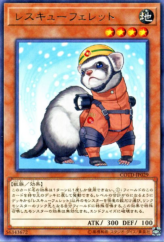 This is an image for the product Rescue Ferret that has a rarity of Rare in the Code of the Duelist with a card code of COTD-JP029 that is available on the TEKKX Product website.