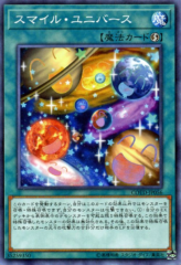 This is an image for the product Smile Universe that has a rarity of Common in the Code of the Duelist with a card code of COTD-JP056 that is available on the TEKKX Product website.