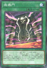 This is an image for the product Soul Binding Gate that has a rarity of Normal Parallel Rare in the Animation Chronicle 2021 with a card code of AC01-JP022 that is available on the TEKKX Product website.