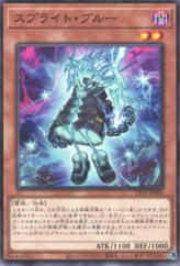 This is an image for the product Spright Blue that has a rarity of Common in the Tactical-Try Deck: Evil★Twin the Kaito Pair with a card code of TT01-JPB06 that is available on the TEKKX Product website.