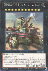 This is an image for the product Superdreadnought Rail Cannon Juggernaut Liebe (alternate art) that has a rarity of Normal Parallel Rare in the Selection 5 with a card code of SLF1-JP013b that is available on the TEKKX Product website.