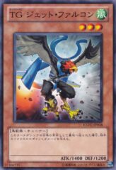 This is an image for the product T.G. Jet Falcon that has a rarity of Common in the Extreme Victory with a card code of EXVC-JP018 that is available on the TEKKX Product website.