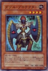 This is an image for the product Twin-Shield Defender that has a rarity of Common in the The Duelist Genesis with a card code of TDGS-JP011 that is available on the TEKKX Product website.