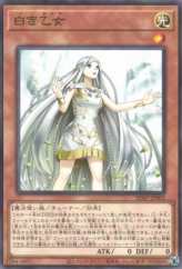 This is an image for the product Maiden of White that has a rarity of Normal Parallel Rare in the Structure Deck: Advent of the Eyes of Blue with a card code of SD47-JP002 that is available on the TEKKX Product website.