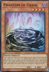 This is an image for the product Phantom of Chaos that has a rarity of Super Rare in the Creation Pack 03 with a card code of CR03-AE009 that is available on the TEKKX Product website.