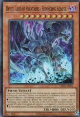 This is an image for the product Raviel, Lord of Phantasms - Shimmering Scraper that has a rarity of Super Rare in the Creation Pack 03 with a card code of CR03-AE012 that is available on the TEKKX Product website.