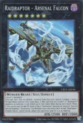 This is an image for the product Raidraptor - Arsenal Falcon that has a rarity of Super Rare in the Creation Pack 03 with a card code of CR03-AE046 that is available on the TEKKX Product website.