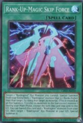 This is an image for the product Rank-Up-Magic Skip Force that has a rarity of Super Rare in the Creation Pack 03 with a card code of CR03-AE059 that is available on the TEKKX Product website.