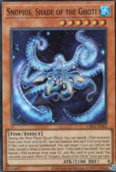 This is an image for the product Snopios, Shade of the Ghoti that has a rarity of Super Rare in the Creation Pack 03 with a card code of CR03-AE082 that is available on the TEKKX Product website.