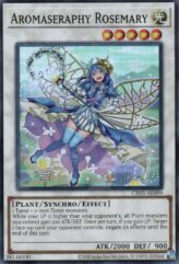 This is an image for the product Aromaseraphy Rosemary that has a rarity of Super Rare in the Creation Pack 03 with a card code of CR03-AE099 that is available on the TEKKX Product website.