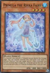This is an image for the product Primula the Rikka Fairy that has a rarity of Super Rare in the Creation Pack 03 with a card code of CR03-AE169 that is available on the TEKKX Product website.