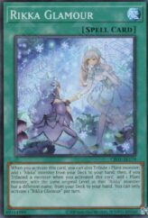 This is an image for the product Rikka Glamour that has a rarity of Super Rare in the Creation Pack 03 with a card code of CR03-AE179 that is available on the TEKKX Product website.