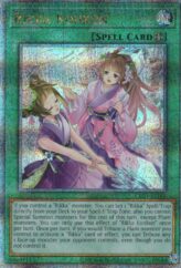 This is an image for the product Rikka Konkon that has a rarity of Quarter Century Secret Rare in the Creation Pack 03 +1 Bonus Pack with a card code of CR03-AES27 that is available on the TEKKX Product website.