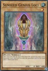 This is an image for the product Sunseed Genius Loci that has a rarity of Super Rare in the Creation Pack 03 with a card code of CR03-AE184 that is available on the TEKKX Product website.