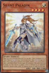 This is an image for the product Silent Paladin that has a rarity of Super Rare in the Creation Pack 04 with a card code of CR04-AE004 that is available on the TEKKX Product website.