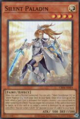 This is an image for the product Silent Paladin that has a rarity of Super Rare in the Creation Pack 04 with a card code of CR04-AE004 that is available on the TEKKX Product website.