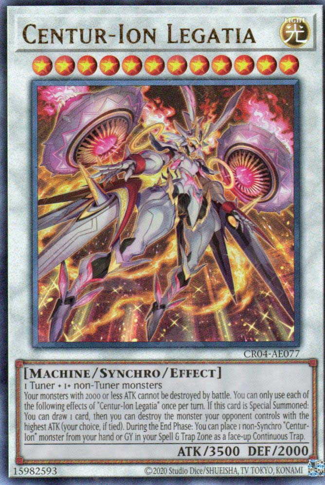 This is an image for the product Centur-Ion Legatia that has a rarity of Ultimate Rare in the Creation Pack 04 with a card code of CR04-AE077 that is available on the TEKKX Product website.