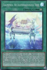 This is an image for the product Vaalmonica, the Agathokakological Voice that has a rarity of Super Rare in the Creation Pack 04 with a card code of CR04-AE087 that is available on the TEKKX Product website.