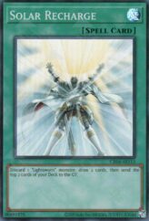 This is an image for the product Solar Recharge that has a rarity of Super Rare in the Creation Pack 04 with a card code of CR04-AE113 that is available on the TEKKX Product website.