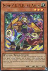 This is an image for the product Noh-P.U.N.K. Ze Amin that has a rarity of Ultra Rare in the Creation Pack 04 with a card code of CR04-AE132 that is available on the TEKKX Product website.