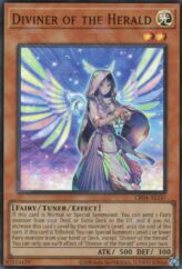 This is an image for the product Diviner of the Herald that has a rarity of Ultra Rare in the Creation Pack 04 with a card code of CR04-AE147 that is available on the TEKKX Product website.