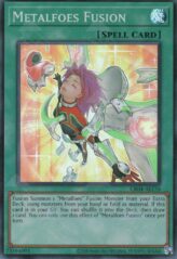 This is an image for the product Metalfoes Fusion that has a rarity of Super Rare in the Creation Pack 04 with a card code of CR04-AE170 that is available on the TEKKX Product website.