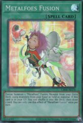 This is an image for the product Metalfoes Fusion that has a rarity of Super Rare in the Creation Pack 04 with a card code of CR04-AE170 that is available on the TEKKX Product website.