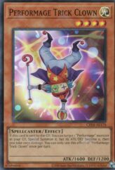 This is an image for the product Performage Trick Clown that has a rarity of Super Rare in the Creation Pack 04 with a card code of CR04-AE178 that is available on the TEKKX Product website.