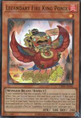 This is an image for the product Legendary Fire King Ponix that has a rarity of Ultra Rare in the Creation Pack 04 +1 Bonus Pack with a card code of CR04-AES26 that is available on the TEKKX Product website.
