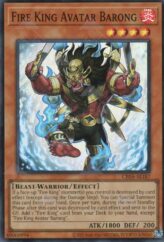 This is an image for the product Fire King Avatar Barong that has a rarity of Super Rare in the Creation Pack 04 with a card code of CR04-AE187 that is available on the TEKKX Product website.