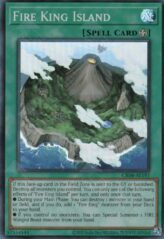 This is an image for the product Fire King Island that has a rarity of Super Rare in the Creation Pack 04 with a card code of CR04-AE197 that is available on the TEKKX Product website.