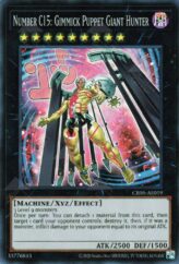 This is an image for the product Number C15: Gimmick Puppet Giant Hunter that has a rarity of Super Rare in the Creation Pack 05 with a card code of CR05-AE019 that is available on the TEKKX Product website.