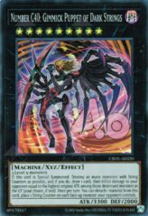 This is an image for the product Number C40: Gimmick Puppet of Dark Strings that has a rarity of Super Rare in the Creation Pack 05 with a card code of CR05-AE020 that is available on the TEKKX Product website.