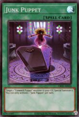 This is an image for the product Junk Puppet that has a rarity of Super Rare in the Creation Pack 05 with a card code of CR05-AE023 that is available on the TEKKX Product website.