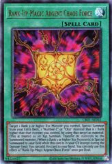 This is an image for the product Rank-Up-Magic Argent Chaos Force that has a rarity of Ultimate Rare in the Creation Pack 05 with a card code of CR05-AE025 that is available on the TEKKX Product website.