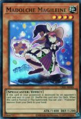 This is an image for the product Madolche Magileine that has a rarity of Ultra Rare in the Creation Pack 05 with a card code of CR05-AE040 that is available on the TEKKX Product website.