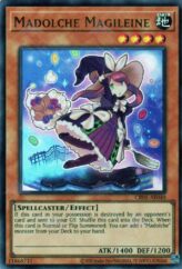 This is an image for the product Madolche Magileine that has a rarity of Ultra Rare in the Creation Pack 05 with a card code of CR05-AE040 that is available on the TEKKX Product website.